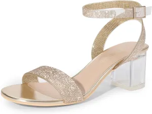 DREAM PAIRS Women's Open Toe Ankle Strap Low Block Chunky Heels Sandals Party Dress Pumps Shoes