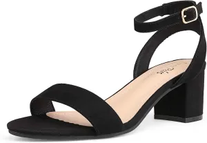 DREAM PAIRS Women's Open Toe Ankle Strap Low Block Chunky Heels Sandals Party Dress Pumps Shoes