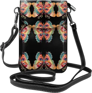 Embroidery Colorful Butterfly Lightweight Small Crossbody Bags Cell Phone Purses Travel Pouch Shoulder Bag For Women