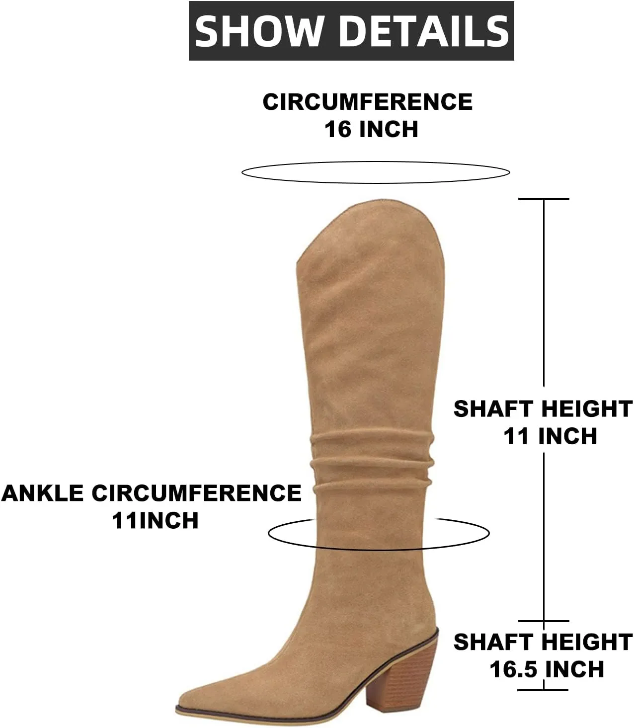 Erocalli Women's Knee High Boot Women Suede Thigh Boot Fashion Chunky Block High Heel Long Boots