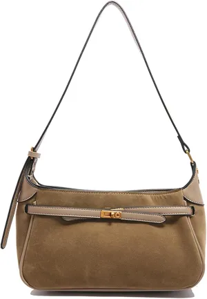 Eslcorri Women Small Shoulder Bag Faux Suede Ladies Hobo Purse Fall Elegant Everyday Handbag Cute Tote Bag Armpit Phone Purse