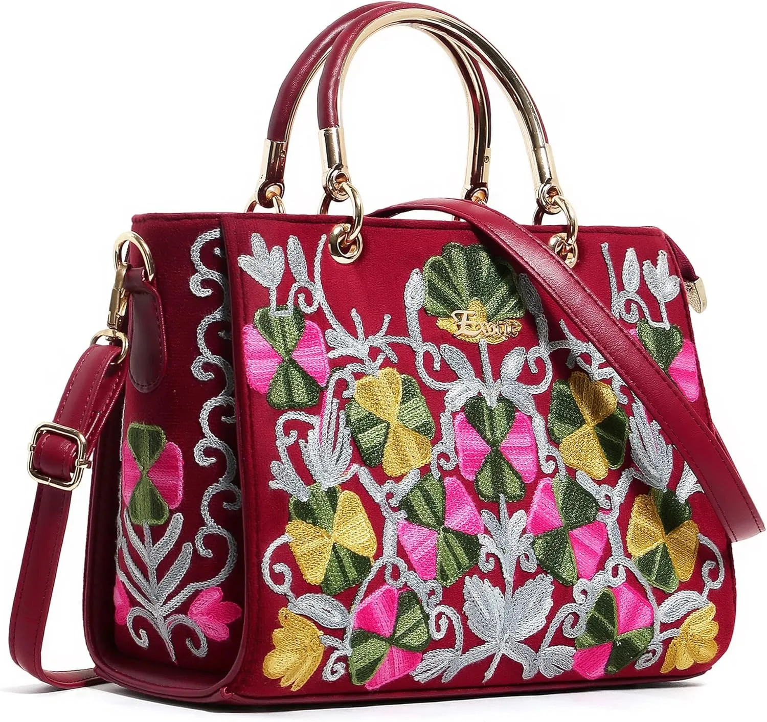 EXOTIC® Party Wedding collection embroidered velvet fabric hand bag for women