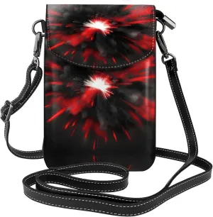 Explosion Burst Red Black Crossbody Bag For Women Leather Cellphone Shoulder Purses Fashion Travel Designer Wallet