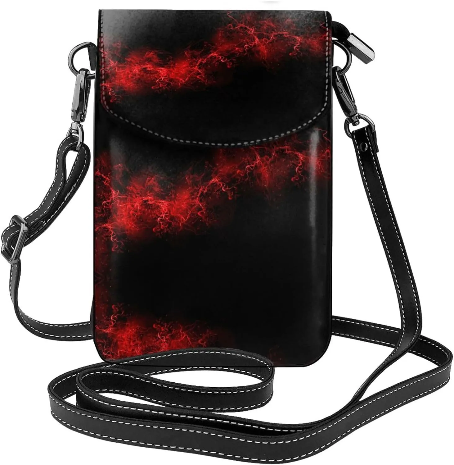 Explosion Burst Red Black Crossbody Bag For Women Leather Cellphone Shoulder Purses Fashion Travel Designer Wallet