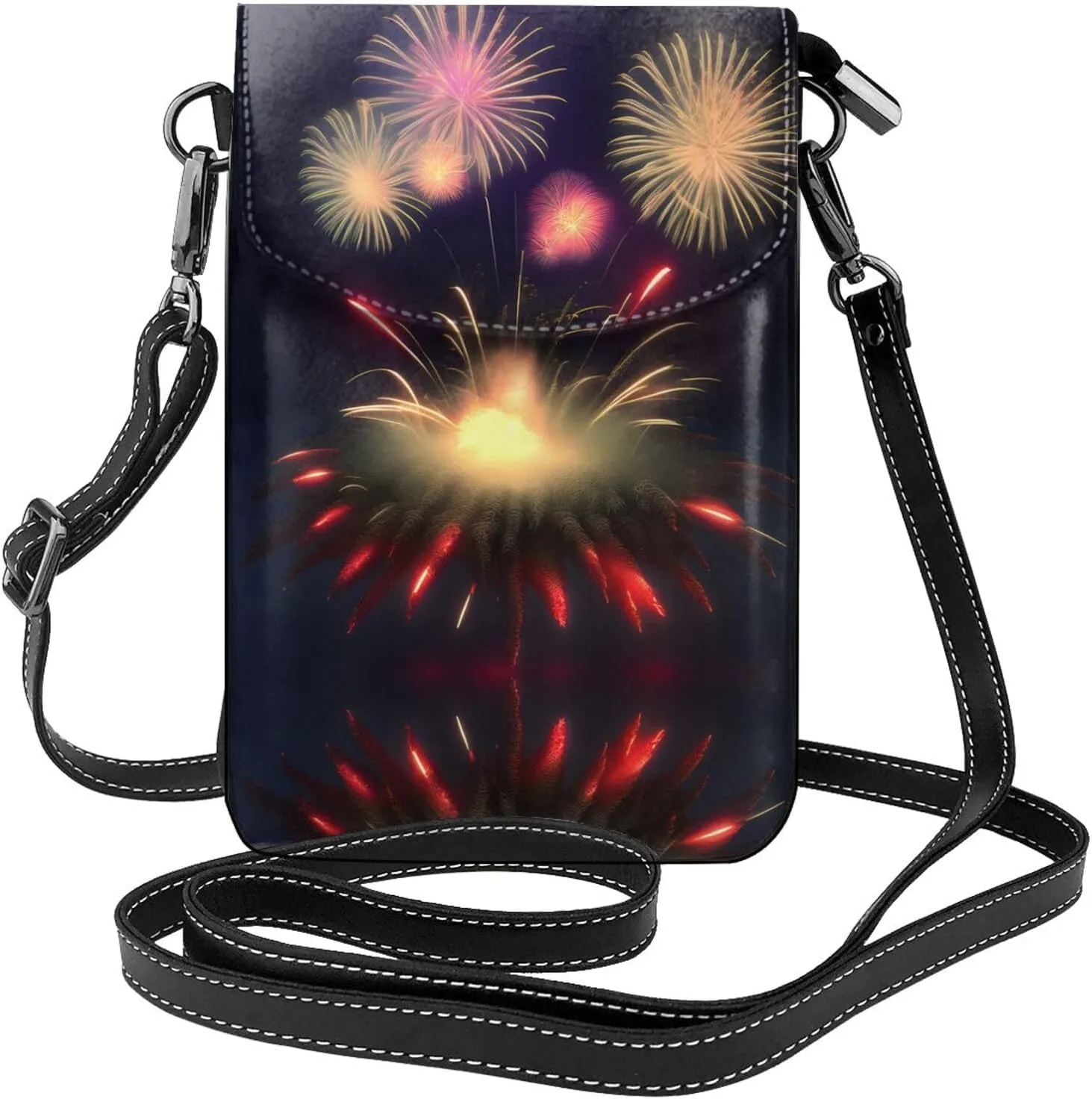 Explosion Fireworks 3d Crossbody Bag For Women Leather Cellphone Shoulder Purses Fashion Travel Designer Wallet