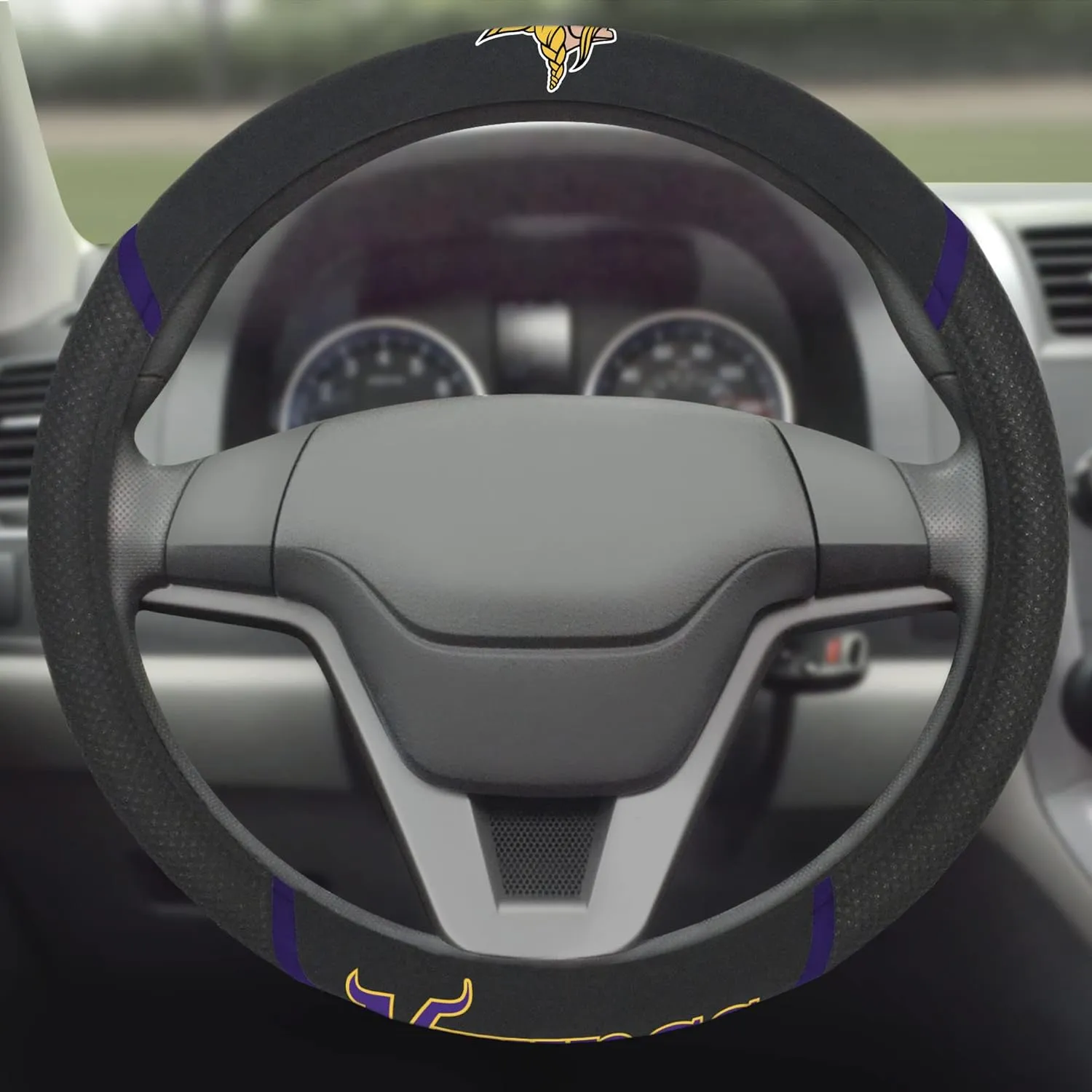 FANMATS NFL Unisex-Adult Embroidered Steering Wheel Cover