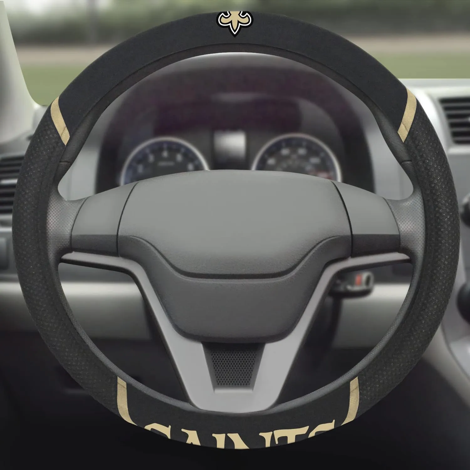 FANMATS NFL Unisex-Adult Embroidered Steering Wheel Cover