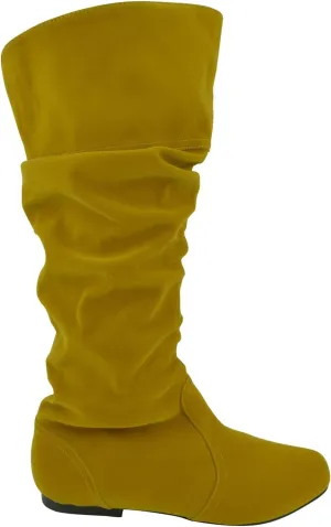 Fashion Knee High Perforated Women Boots Faux Leather