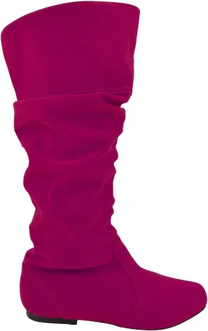 Fashion Knee High Perforated Women Boots Faux Leather