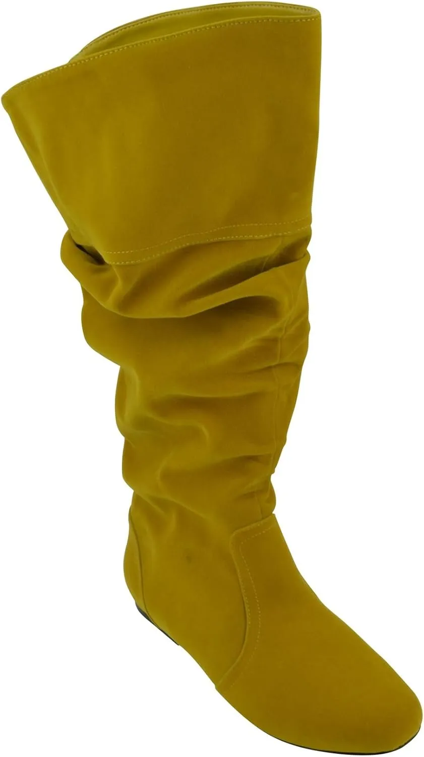 Fashion Knee High Perforated Women Boots Faux Leather