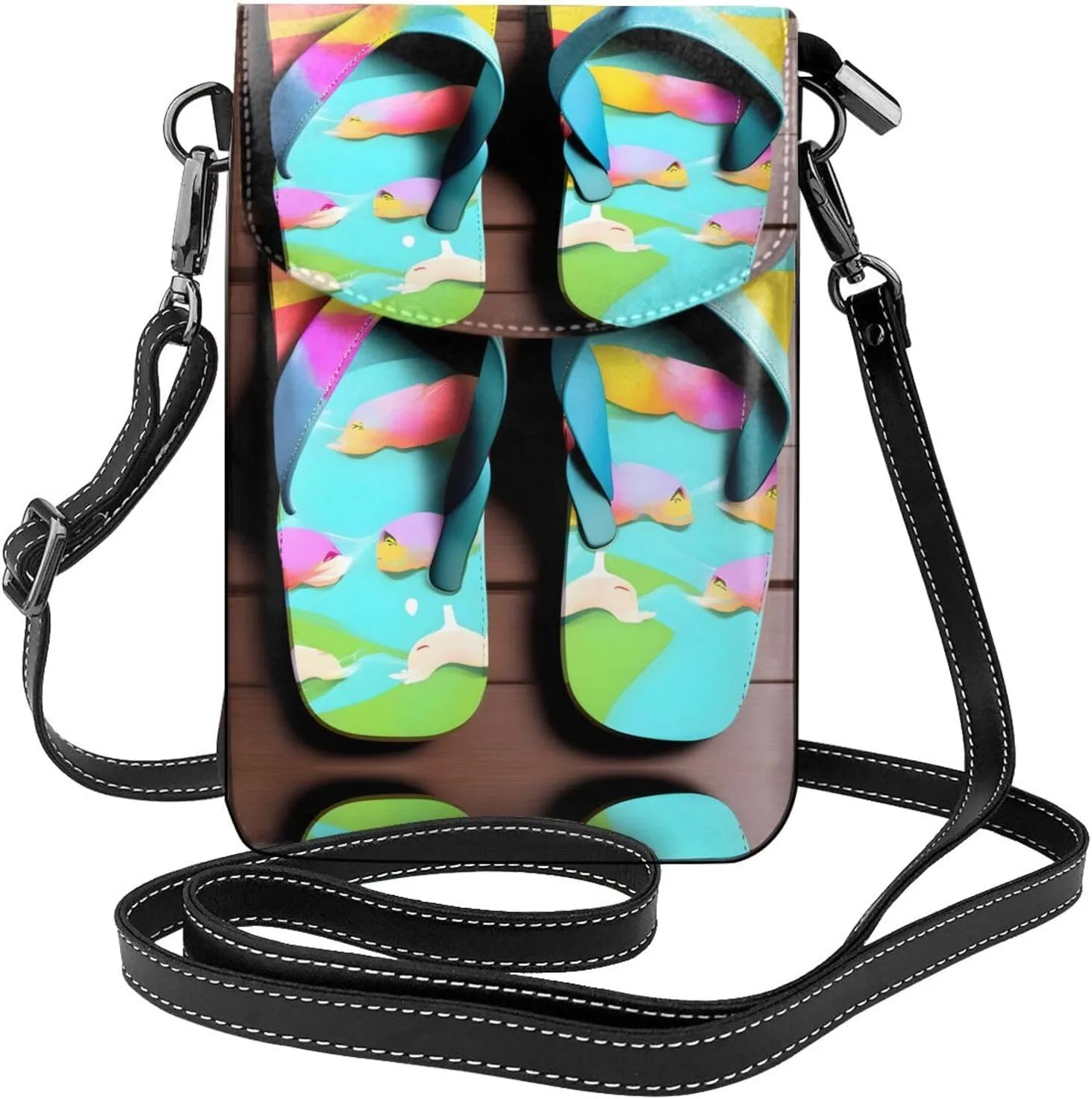 Flops Slippers Art Sandals Crossbody Bag For Women Leather Cellphone Shoulder Purses Fashion Travel Designer Wallet