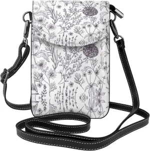Flowering Herbs And Herbaceous Plants Crossbody Bag For Women Leather Cellphone Shoulder Purses Fashion Travel Designer Wallet