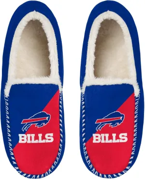 FOCO NFL Unisex-Adult Officially Licensed Color Block Primary Logo Sherpa Lined Moccasin Slippers