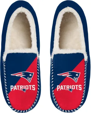 FOCO NFL Unisex-Adult Officially Licensed Color Block Primary Logo Sherpa Lined Moccasin Slippers