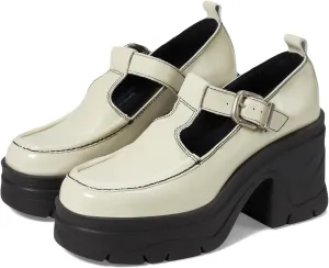 Free People Mayla Platform Mary Jane Heels for Women - Leather Upper - Synthetic Outsole - Block Heels