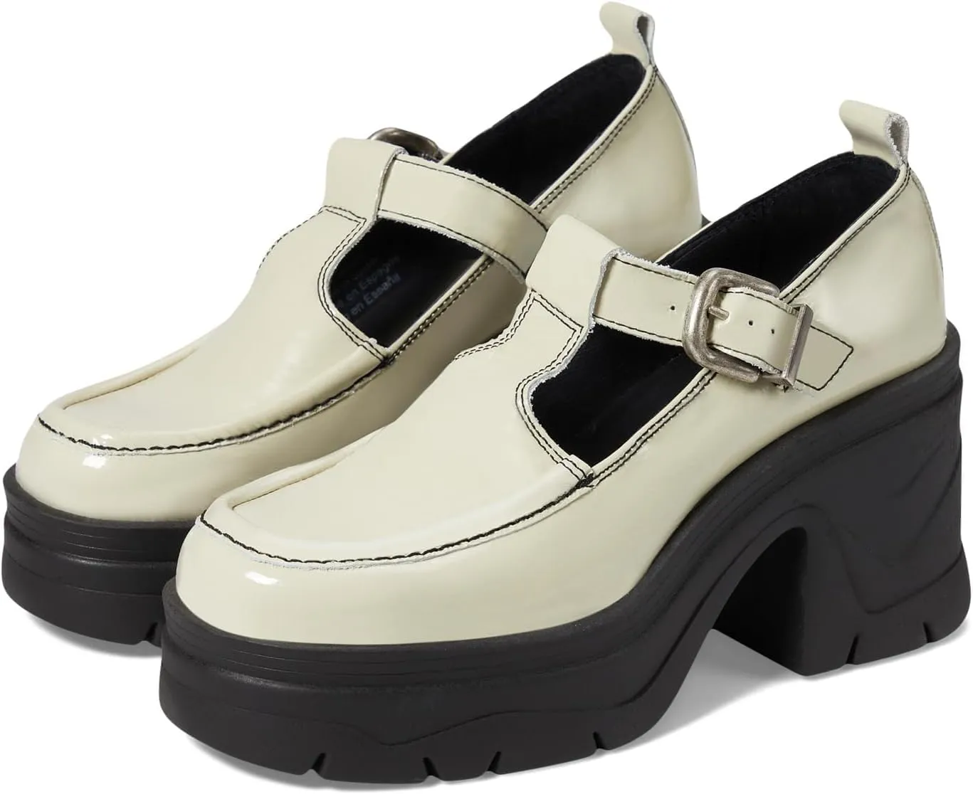 Free People Mayla Platform Mary Jane Heels for Women - Leather Upper - Synthetic Outsole - Block Heels