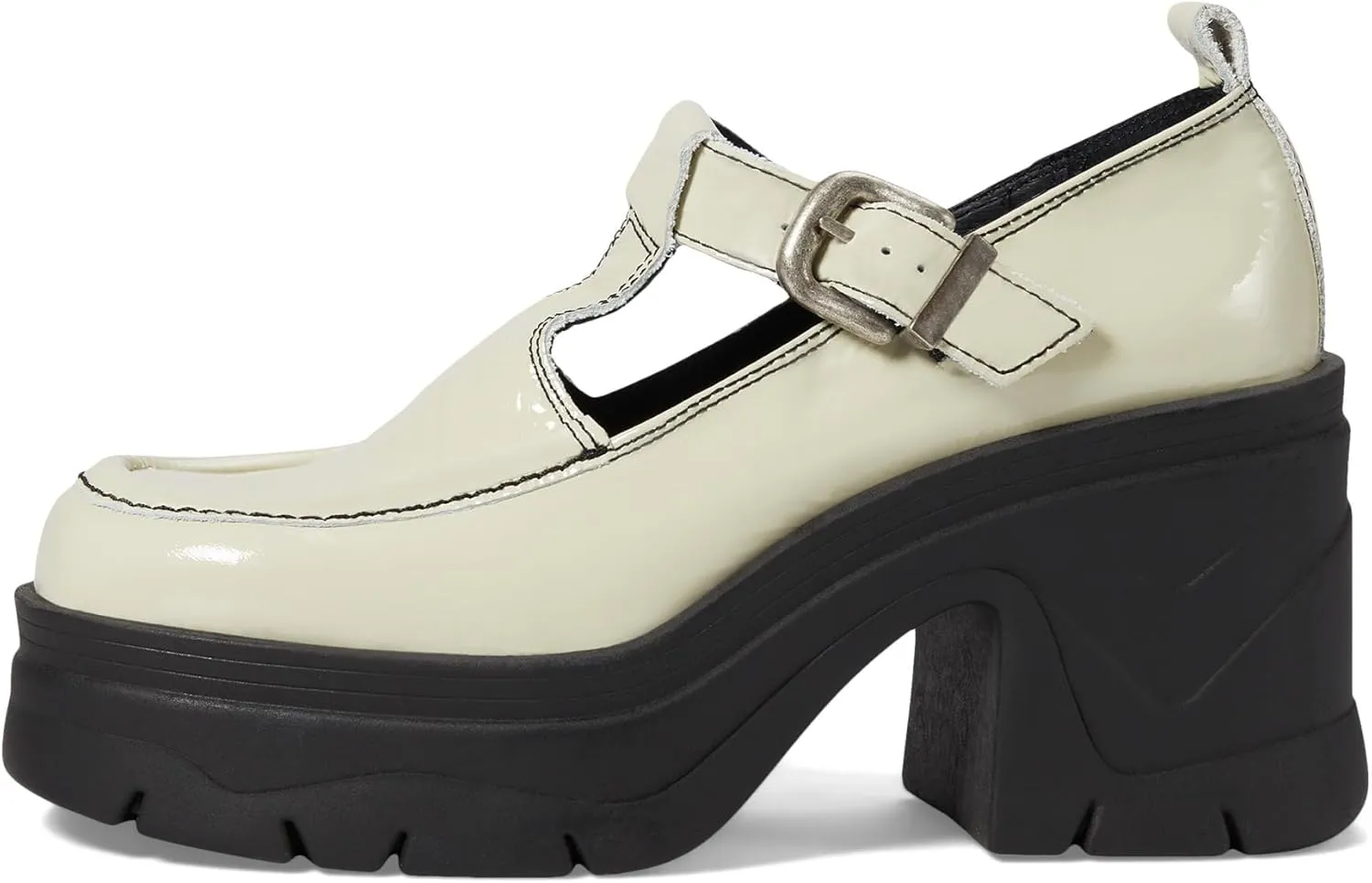 Free People Mayla Platform Mary Jane Heels for Women - Leather Upper - Synthetic Outsole - Block Heels