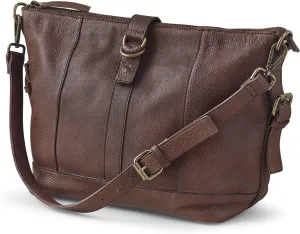 Genuine Leather Shoulder Bag, Rich Chocolate Brown Purse for Women, Handbag with Multiple Pockets, Top Zip Closure, Adjustable Strap