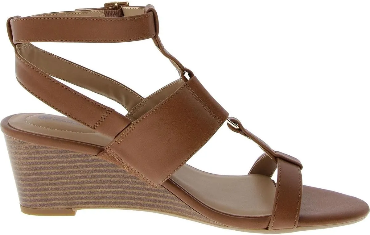 Giani Bernini Womens Christa Faux Leather Open Toe Ankle Strap
