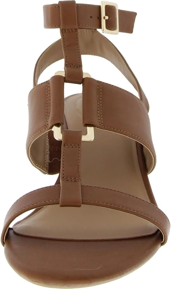 Giani Bernini Womens Christa Faux Leather Open Toe Ankle Strap