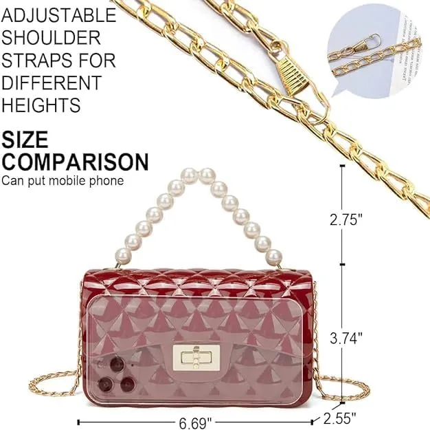 Girls Fashion Crossbody Purse Shoulder Bag Teenager Kids Handbag Birthday Gift Pretend Play Party Toy Holiday Christmas Gift (3.Burgundy Red)