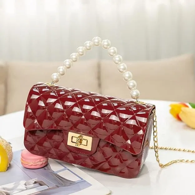 Girls Fashion Crossbody Purse Shoulder Bag Teenager Kids Handbag Birthday Gift Pretend Play Party Toy Holiday Christmas Gift (3.Burgundy Red)