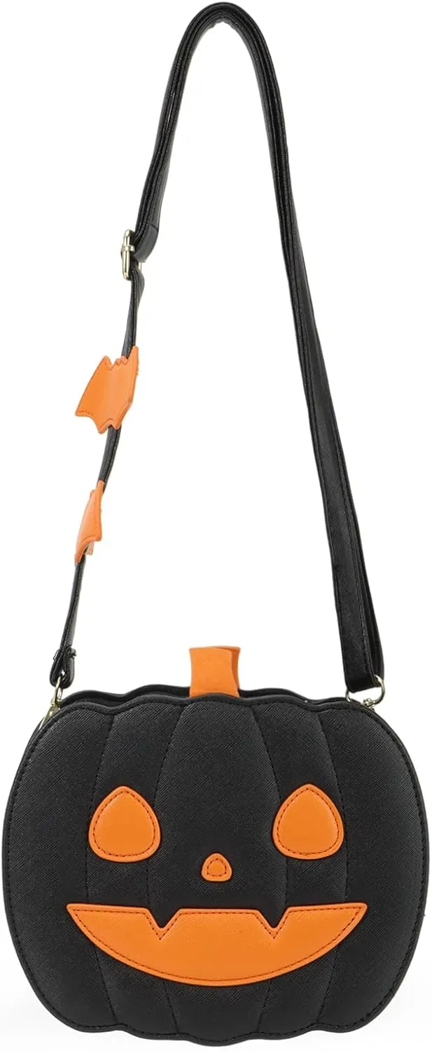 GOKTOW Novelty Pumpkin Purse,Halloween Pumpkin Crossbody Bag,Horror Halloween Funny Purses Handbags