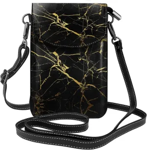 Gold Black Wallpaper Crossbody Bag For Women Leather Cellphone Shoulder Purses Fashion Travel Designer Wallet