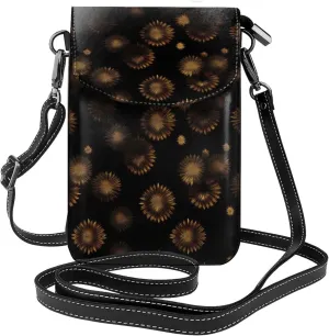 Gold Black Wallpapers Crossbody Bag For Women Leather Cellphone Shoulder Purses Fashion Travel Designer Wallet