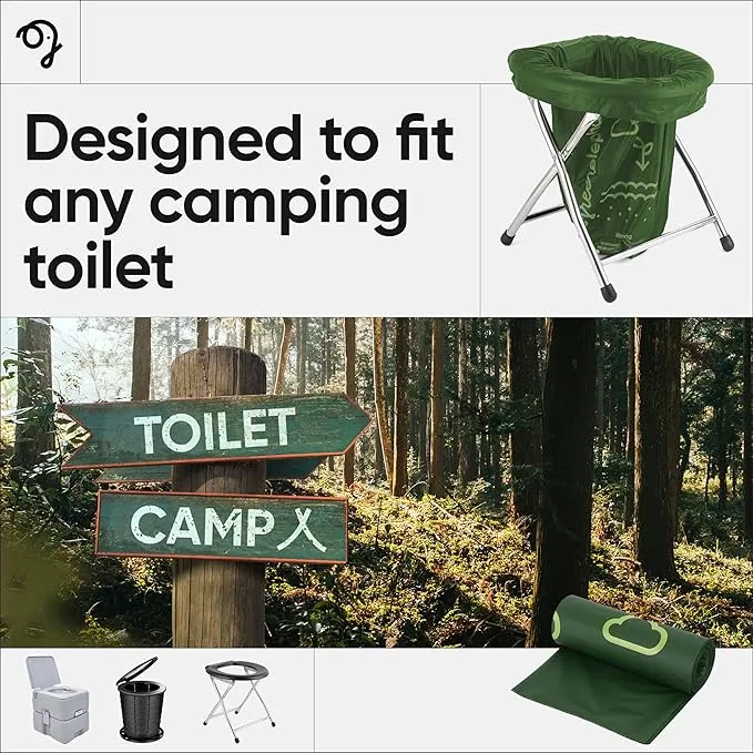 Green Elephant Portable Toilet Bags - Camping Toilet Bags, Camping Potty Bags, Camping Poop Bags for People, Toilet Waste Bags for 5 Gallon Bucket, Camp Toilet Bag, 15 count, 8 gal, 1 mil (1 pack)