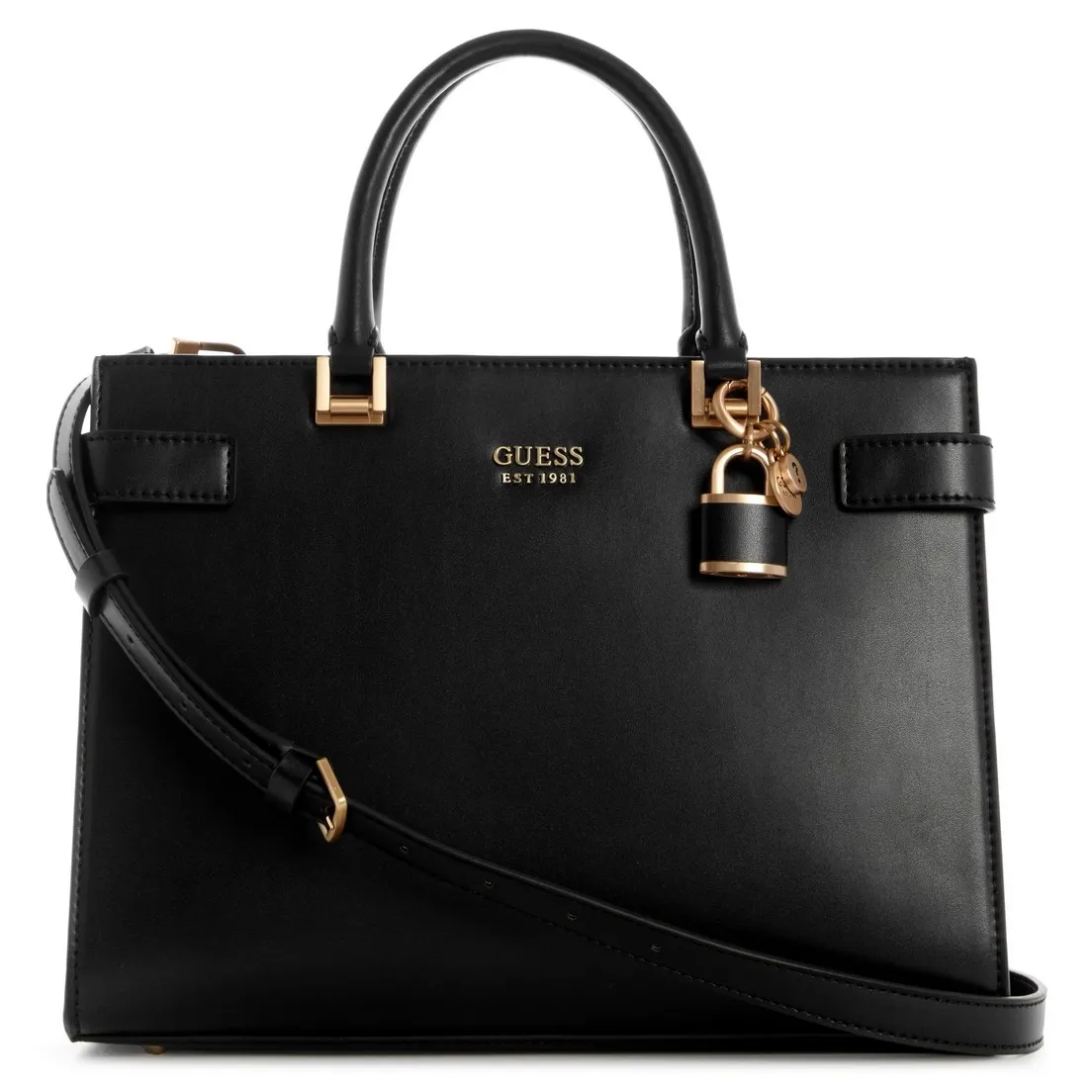 GUESS Atene Society Scholarship Satchel Handbag with Strap for Shoulder/Crossbody Wear