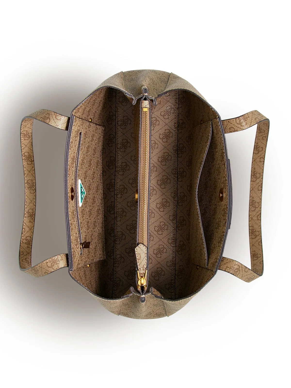 Guess Eco Brenton Girlfriend Satchel In 4G Lattee For Women