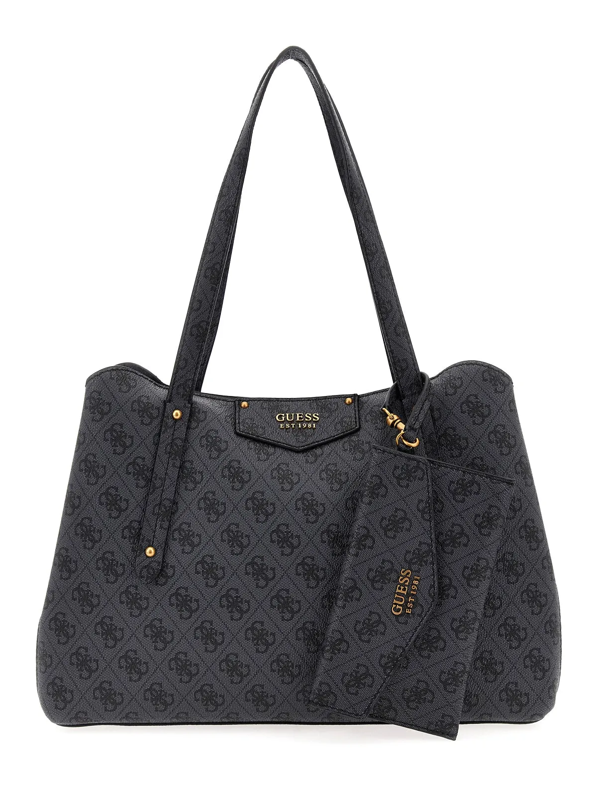 Guess Guess Eco Brenton Girlfriend Satchel Bag In 4G Coal For Women