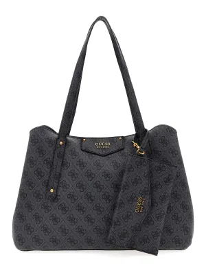Guess Guess Eco Brenton Girlfriend Satchel Bag In 4G Coal For Women