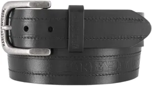 Harley-Davidson Men's Road Trip H-D Genuine Leather Belt - Antique Nickel Buckle
