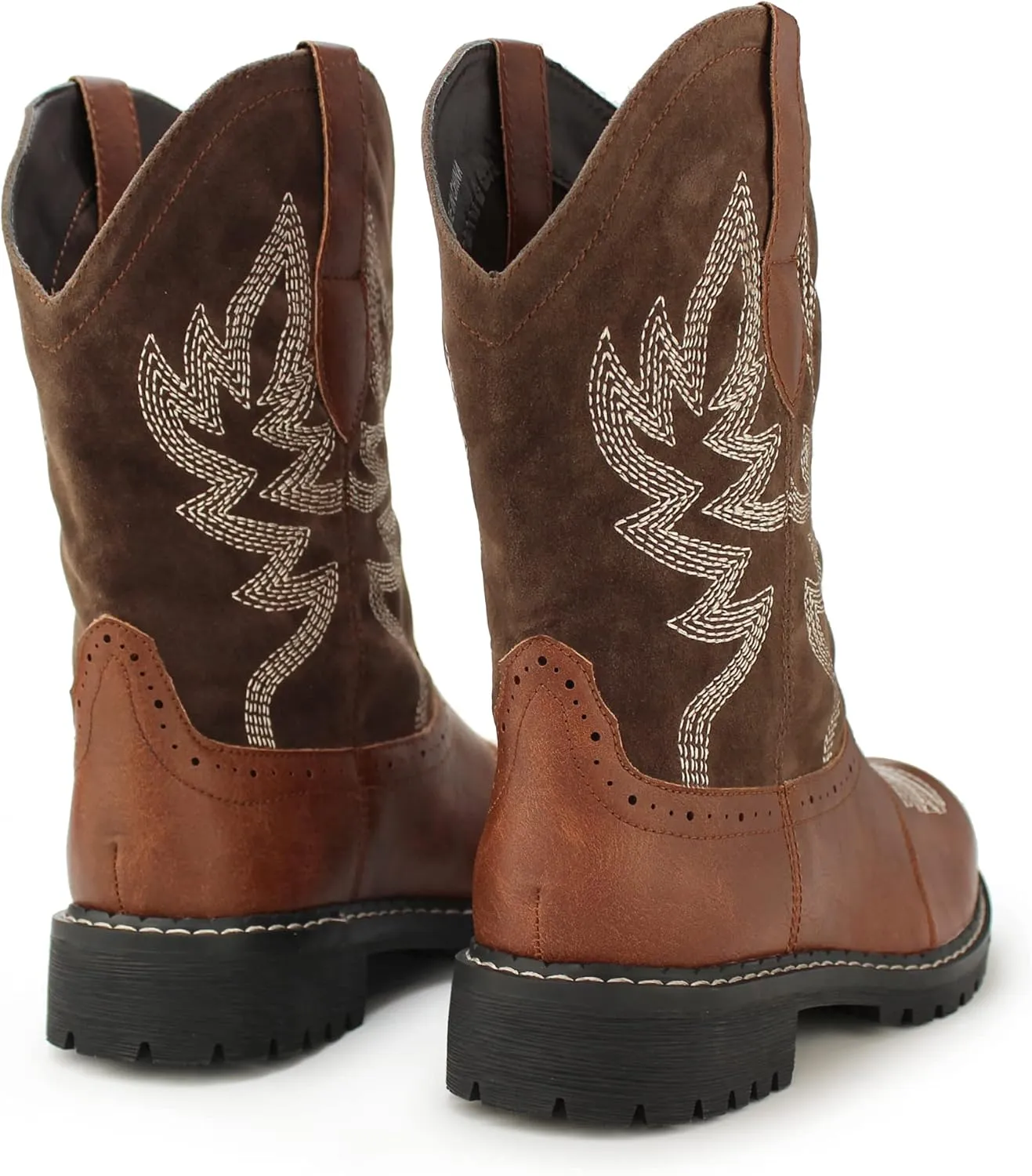 Hawkwell Women's Mid Calf Western Cowboy Cowgirl Boot Round Toe Embroidered Fashion Boots