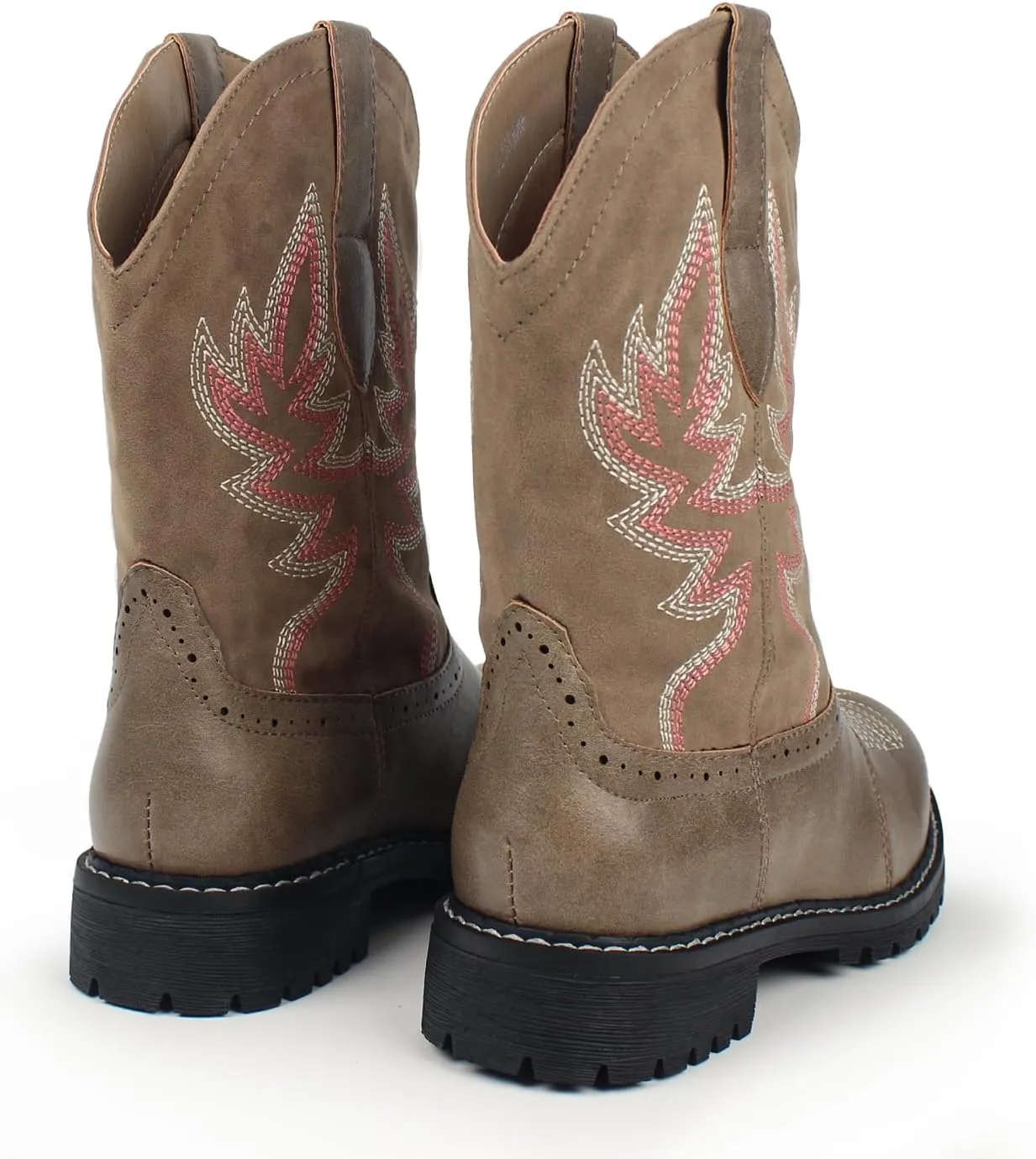 Hawkwell Women's Mid Calf Western Cowboy Cowgirl Boot Round Toe Embroidered Fashion Boots