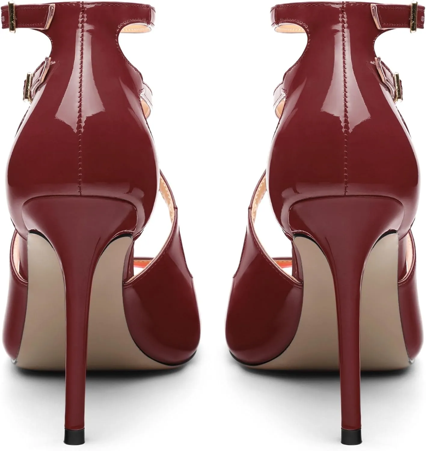 High Heels for Women, Women's Stiletto Heels Cross Strappy Square Open Toe Sexy Sandals Ankle Strap Buckle High Heels Fashion Dress Prom Sandals
