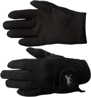 HORZE Kids' Unisex Stretchy Adjustable Horse Riding Equestrian Gloves with Suede Grip and Pony Design