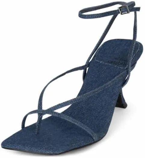 Jeffrey Campbell Womens Fluxx Strappy Thong Kitten Heels