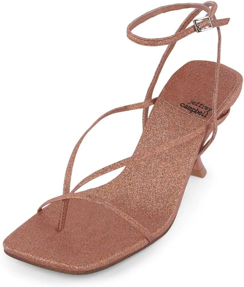 Jeffrey Campbell Womens Fluxx Strappy Thong Kitten Heels