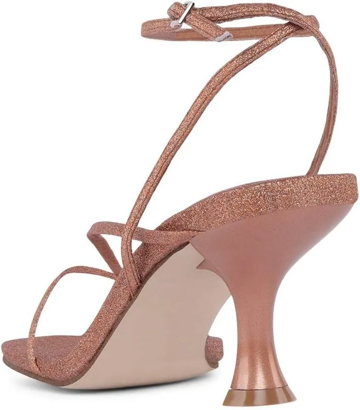 Jeffrey Campbell Womens Fluxx Strappy Thong Kitten Heels