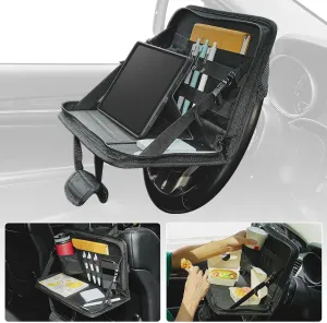 JOYTUTUS Steering Wheel Tray, Car Multifunctional Laptop Desk, Car Office Bag, Back Seat Headrest Table for Eating, Fit for Small Sedan and Small SUV, Like The Honda Civic, Honda CR-V, etc.
