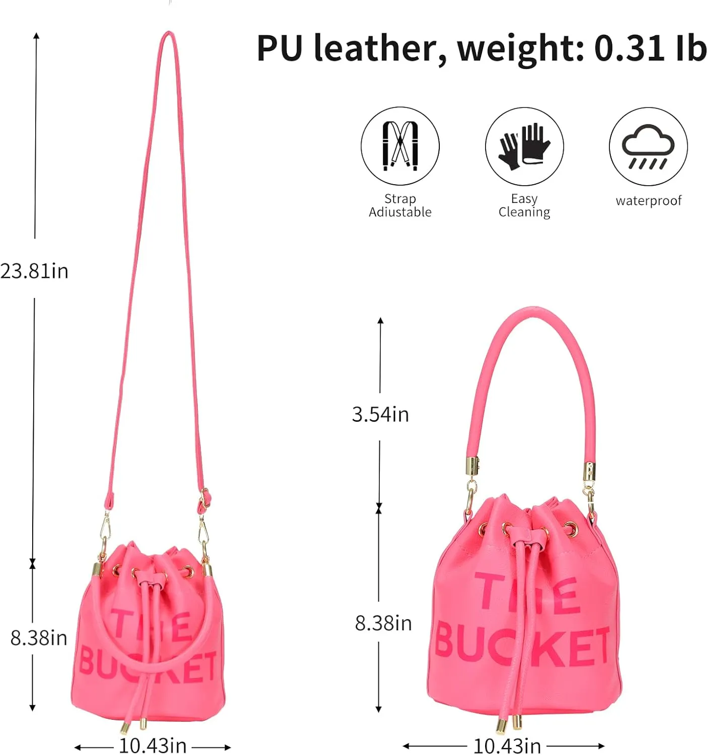 JQAliMOVV Mini Leather Bucket Bags for Women Drawstring Bucket Purse Crossbody Handbags Hobo Bag