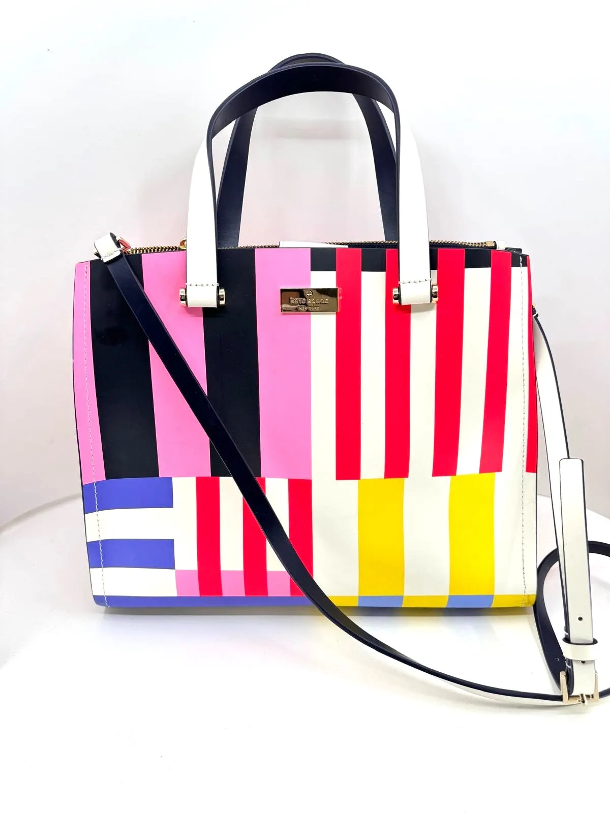 KATE SPADE NY ARBOUR HILL FLAGSTRIPE SATCHEL BAG
