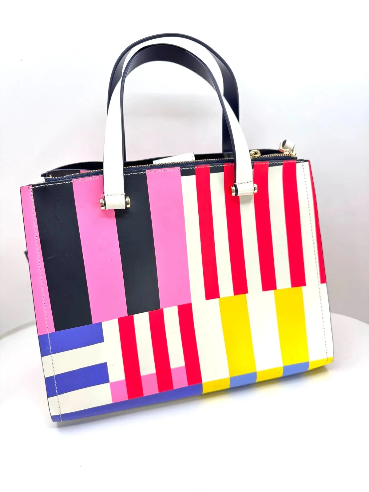KATE SPADE NY ARBOUR HILL FLAGSTRIPE SATCHEL BAG