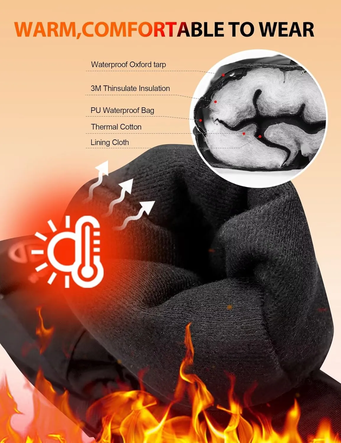 Kids Ski Gloves Waterproof Winter Snow Gloves for Boys Girls Cold Weather Windproof Warm Mittens for Snowboard Sport Outdoor