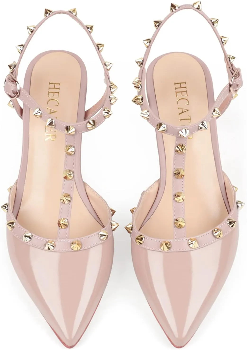 Kitten Heels Strappy Sandals for Women Slingback Pumps Closed Toe Sandals