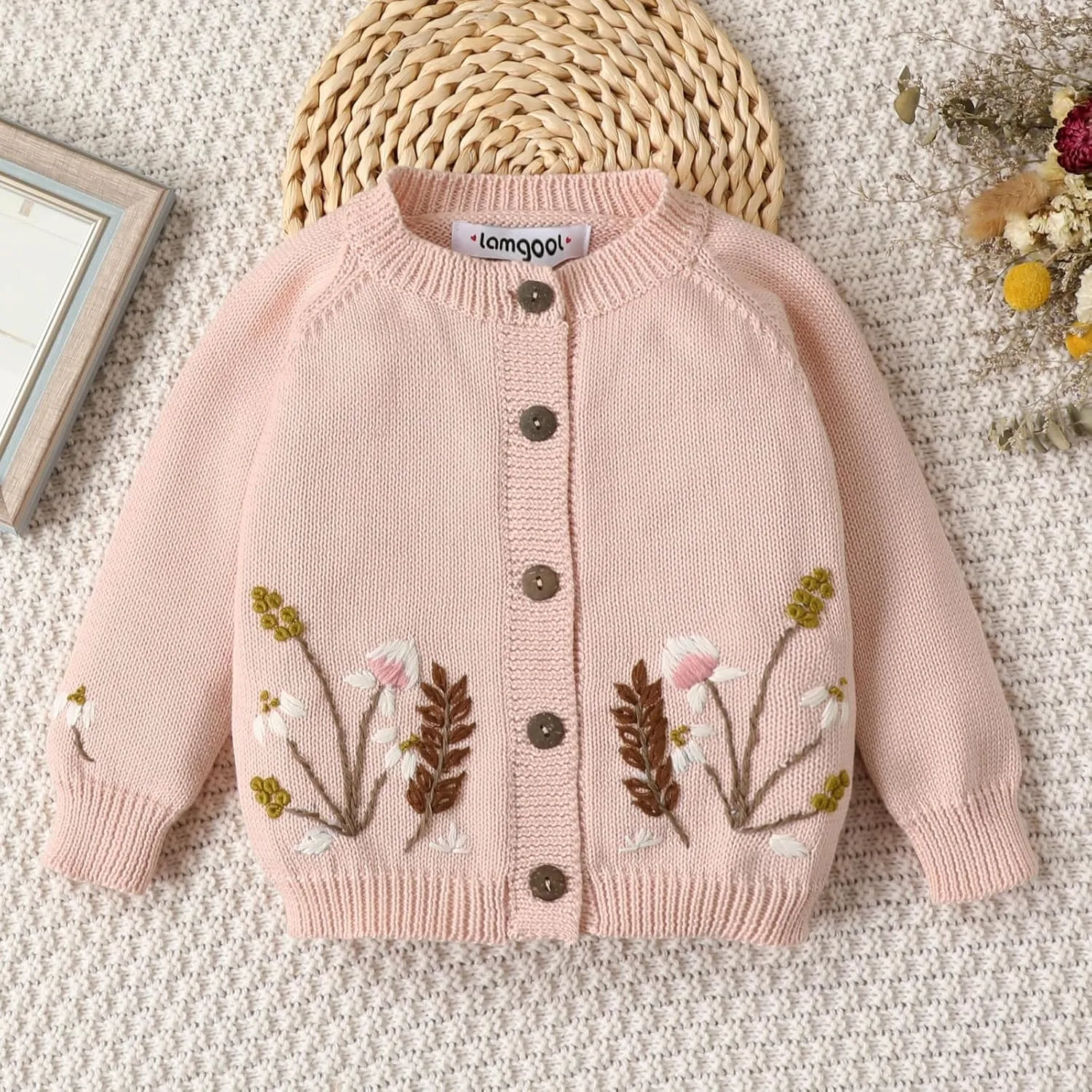 Lamgool Infant Baby Pullover Sweater Knitted Button Down Toddler Kids Sweatshirt for Spring