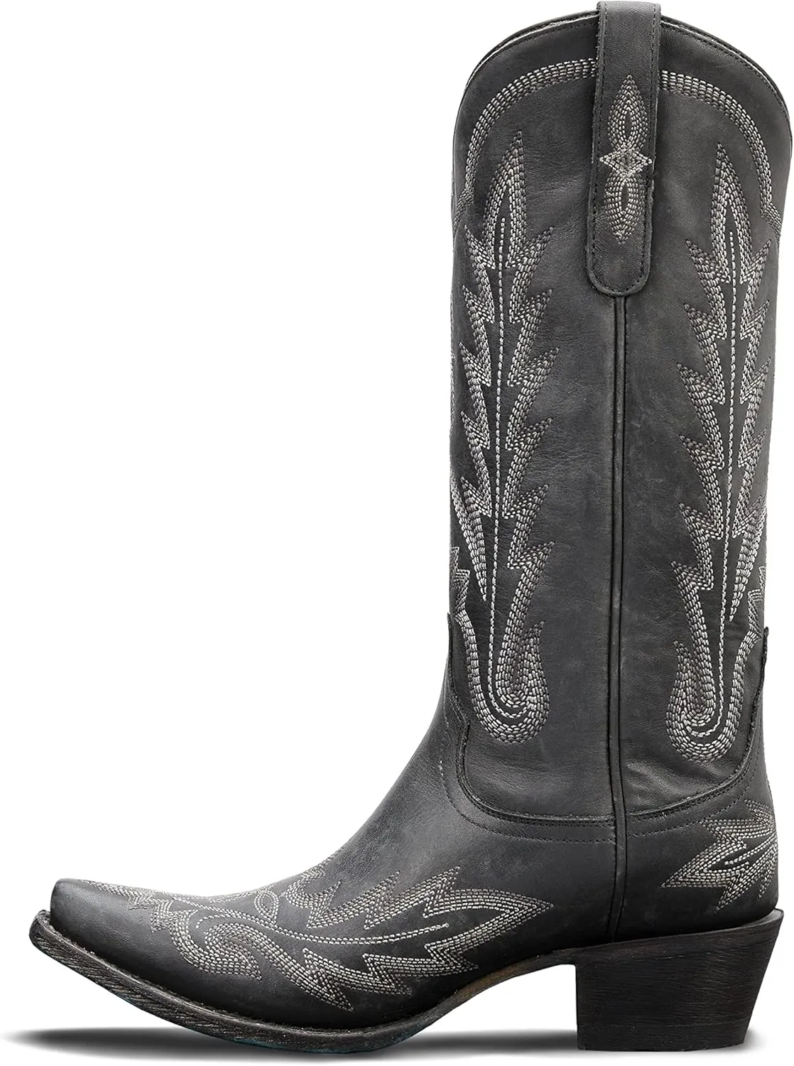 Lane Lexington Mid Calf Boot Distressed Jet Black